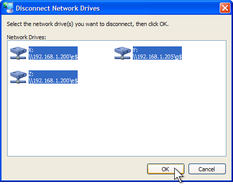 Network disconnect drive